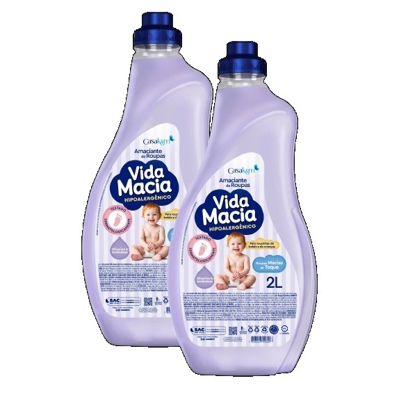 kit 2 Amaciante de Roupas Vida Macia Glicerina & Amêndoas 2L em Oferta na Shopee