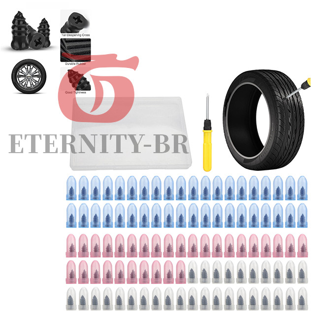 100 Peças Kit De Reparo De Pneus De Bicicleta De Motocicleta De Carro Parafuso De Borracha Inserção Fixação De Punção