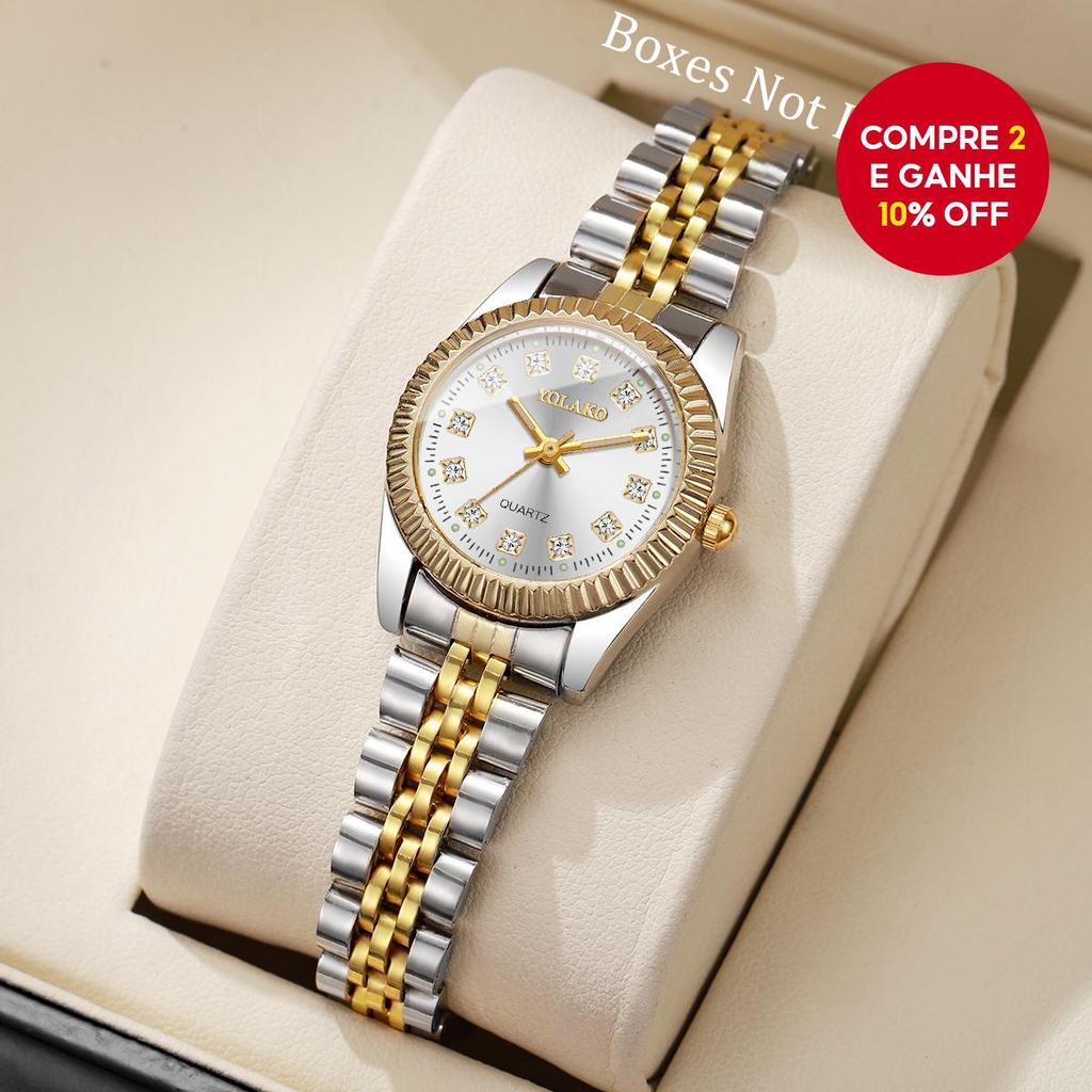 Relógio De Quartzo Glamouroso Espumante Simulado Zircão Feminino Pulseira De Aço Inoxidável Sem Caixa em Oferta na Shopee