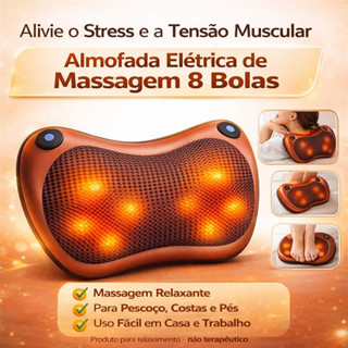Massageador 8 Bolas Shiatsu Lombar Pescoço Veicular E Casa Almofada Lombar Pescoço Pés em Oferta na Shopee