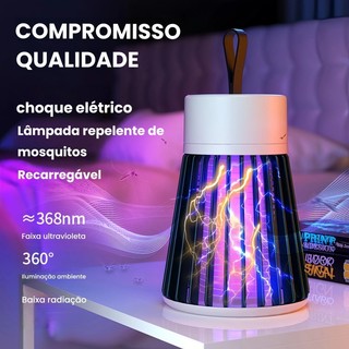 Repelente De Insetos Eletronico Sem Fumaça Mata Pernilongo Luminaria LED UV Quarto Bebe Infantil Silencioso