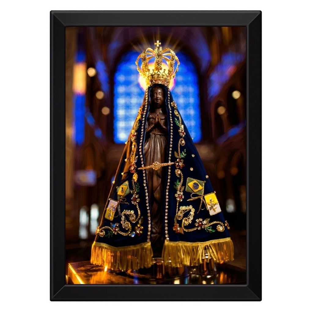 Quadro Placa Decorativa Grande Nossa Senhora Aparecida Religioso Brasil