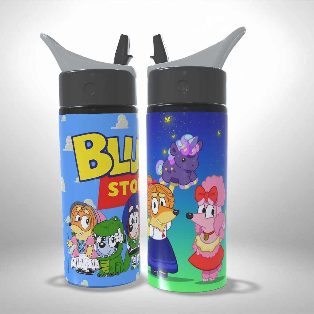 Garrafa de Água Squeeze   Alumínio Infantil Personalizada Bluey Story Encanto -  Único