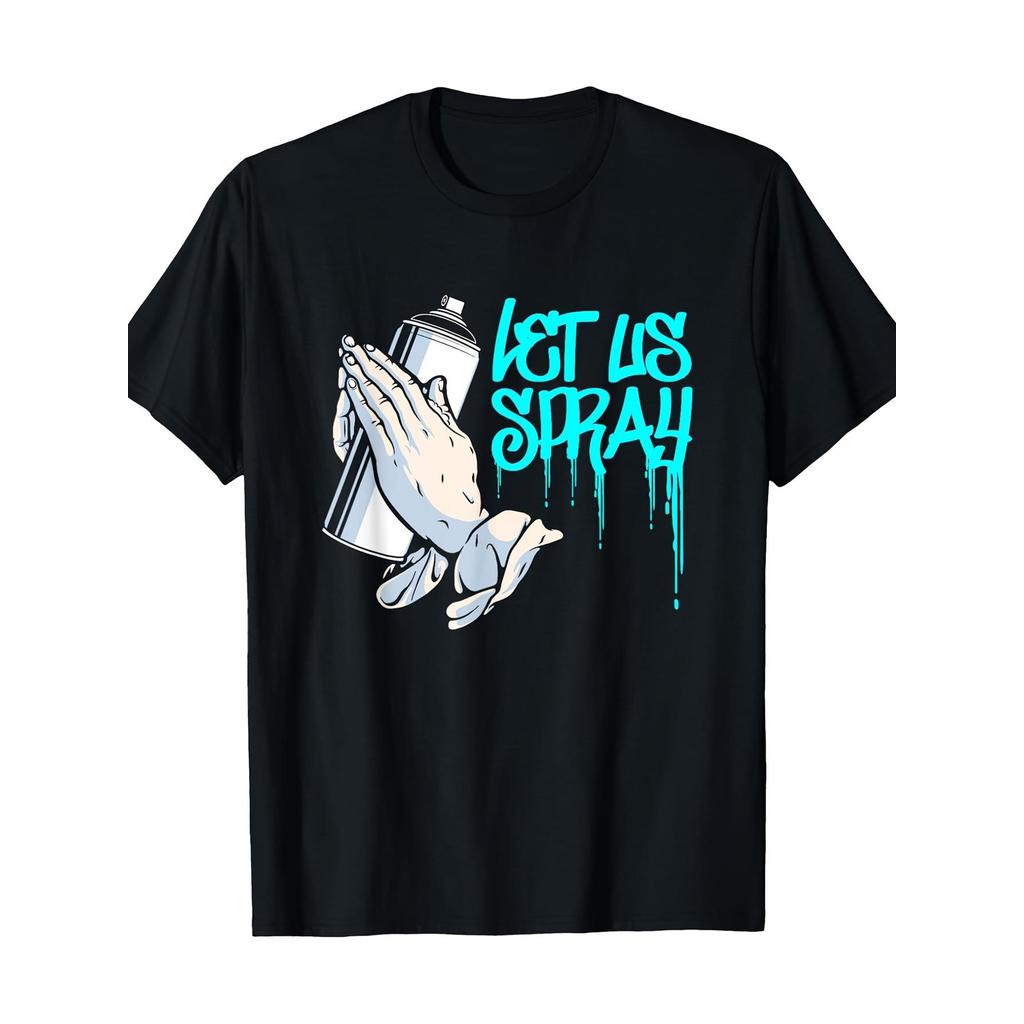 Camiseta 2026 T-shirt Camiseta Masculina Let Us Spray City Art Graffiti Streetwear Estampa Spray Paint Casual Confortáve