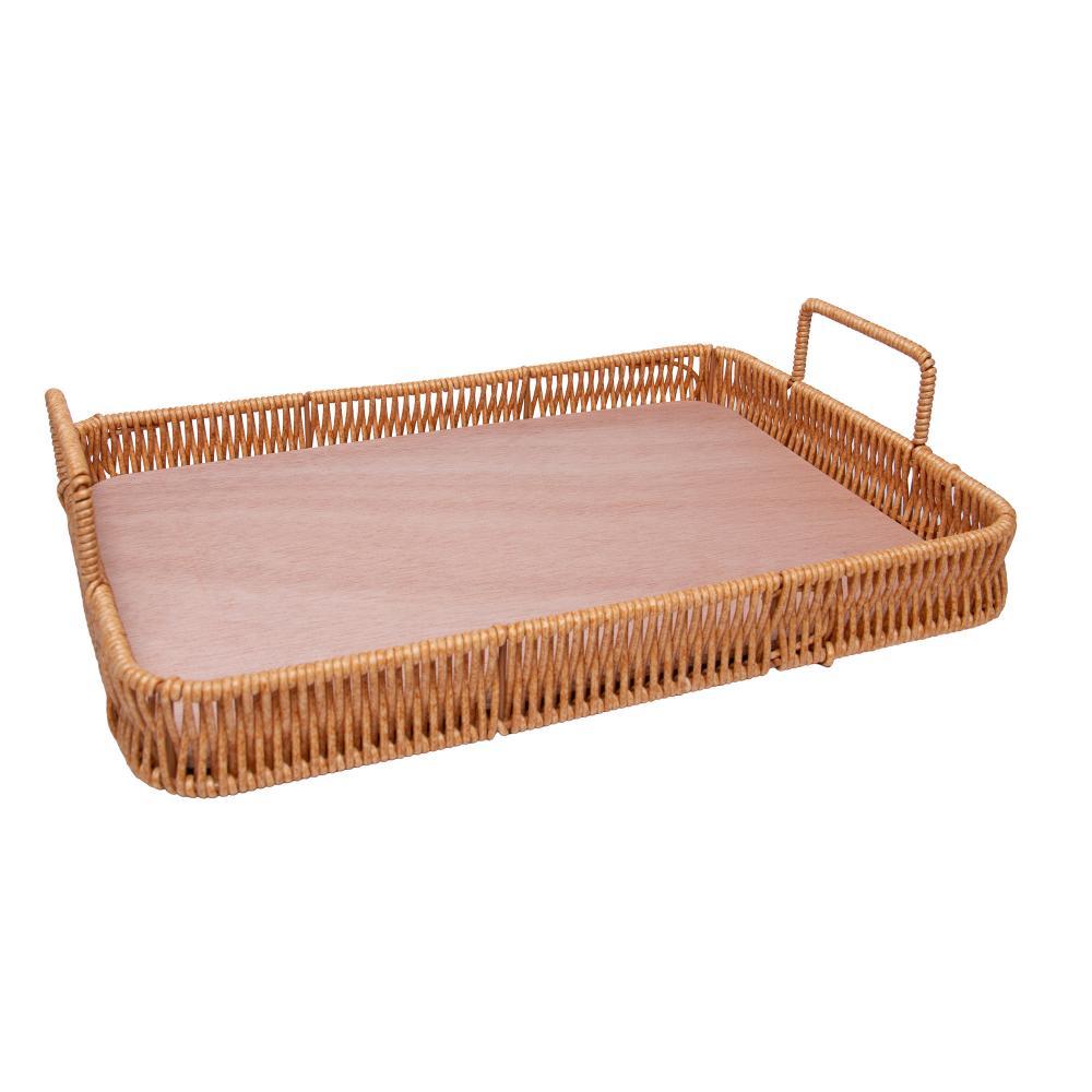 Bandeja Retangular com Alça Kali Lyor 30cm x 4,5cm Plástico