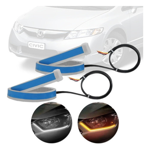 Daylight Barra Led Fita Farol Pisca Sequencial Civic New