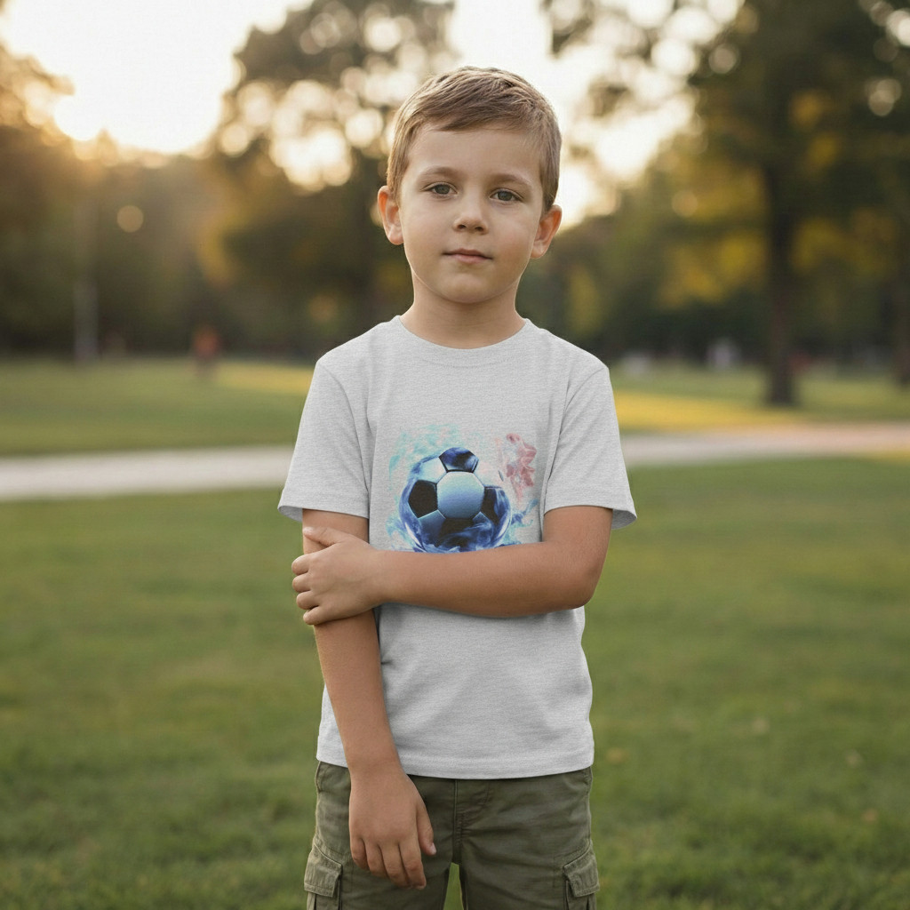 Camiseta Masculina 100% Algodão Premium Camisa T-Shirt Casual Confortável Estampa Exclusiva Bola De Futebol Confortável