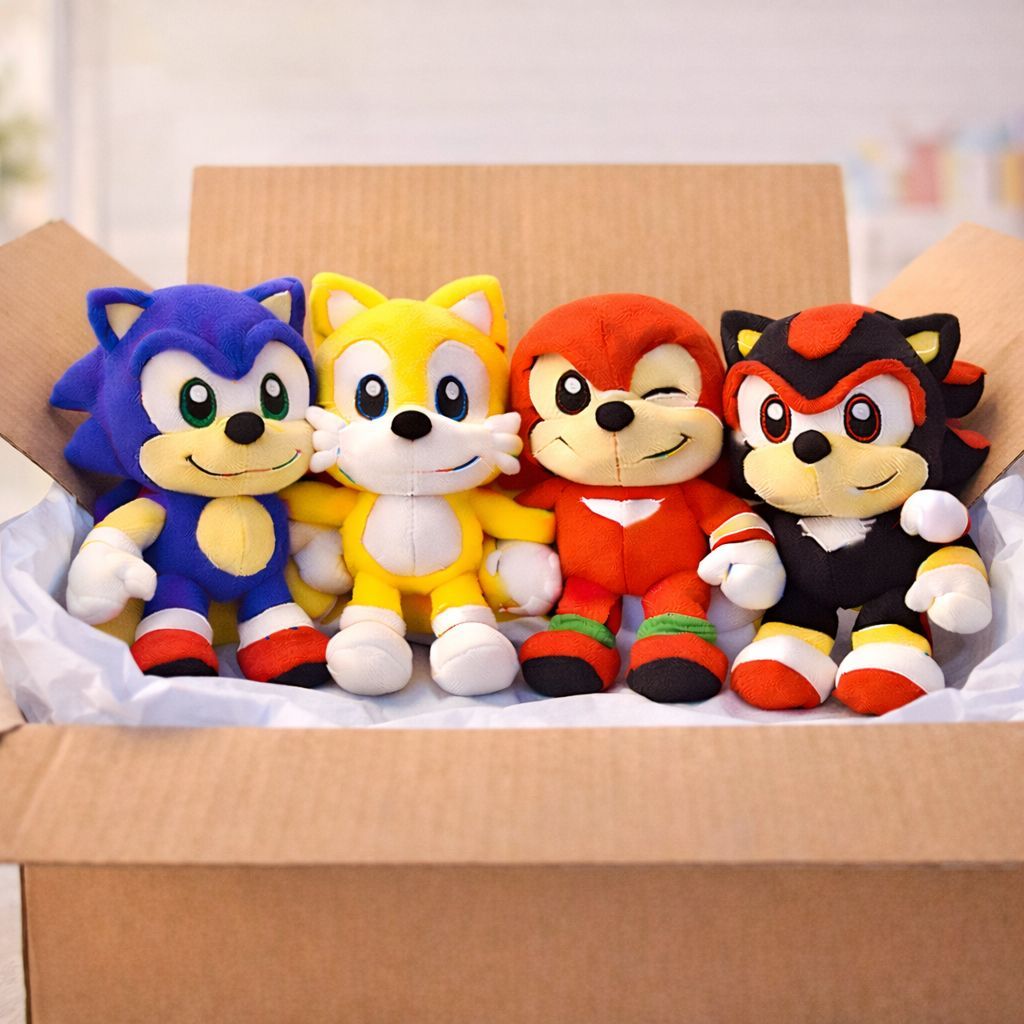 Boneco do Sonic Tails Amy Shadow Knuckles Silver ~ Urso de Pelucia Brinquedo Menina Menino pelúcias