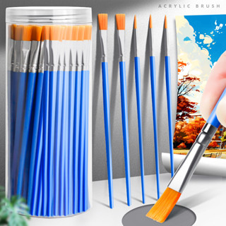 Conjunto De Pincéis De Pintura Profissional (50 Unidades)-Cerdas De Nylon De Vários Tamanhos Para Óleo/Água/Acrílico/Art em Oferta na Shopee