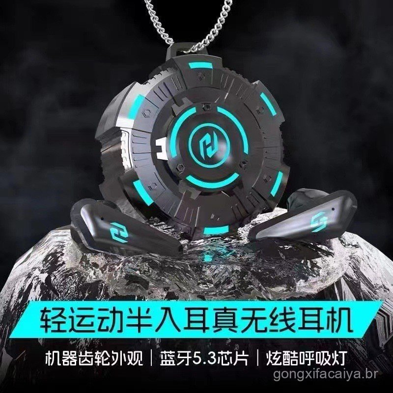   Fone de Ouvido Bluetooth Sem Fio Fone de Ouvido para Jogos X35 X37, Estilo Mecha, Baixa Latência TWS - Fone de Ouvido