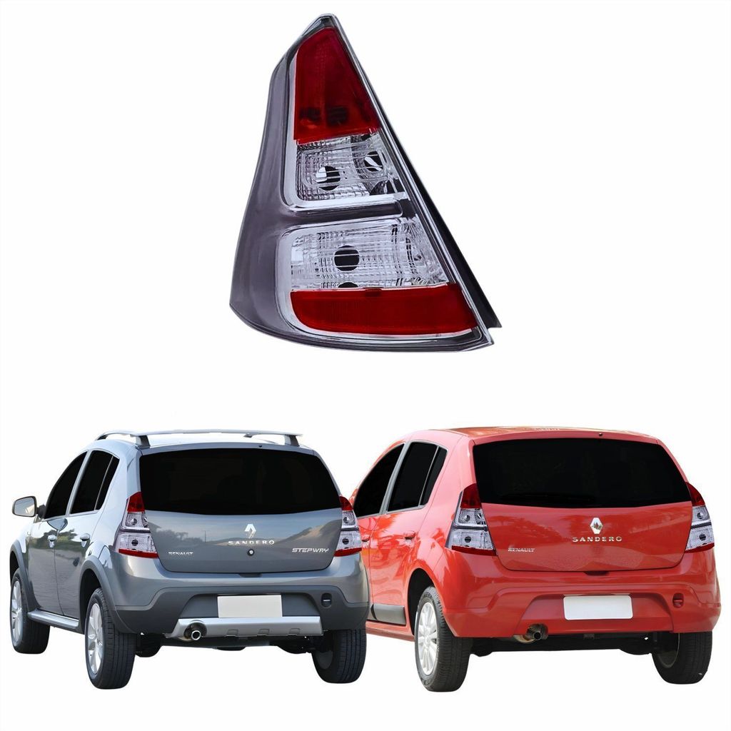 Lanterna tras Renault Sandero Stepway 2012 2013 2014 Borda Cinza LE Motorista