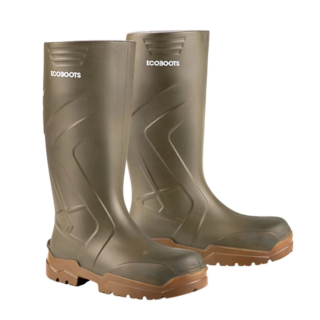 Bota Ecoboots Bracol Verde em PU com Cano Longo e Solado Bege | CA 35047