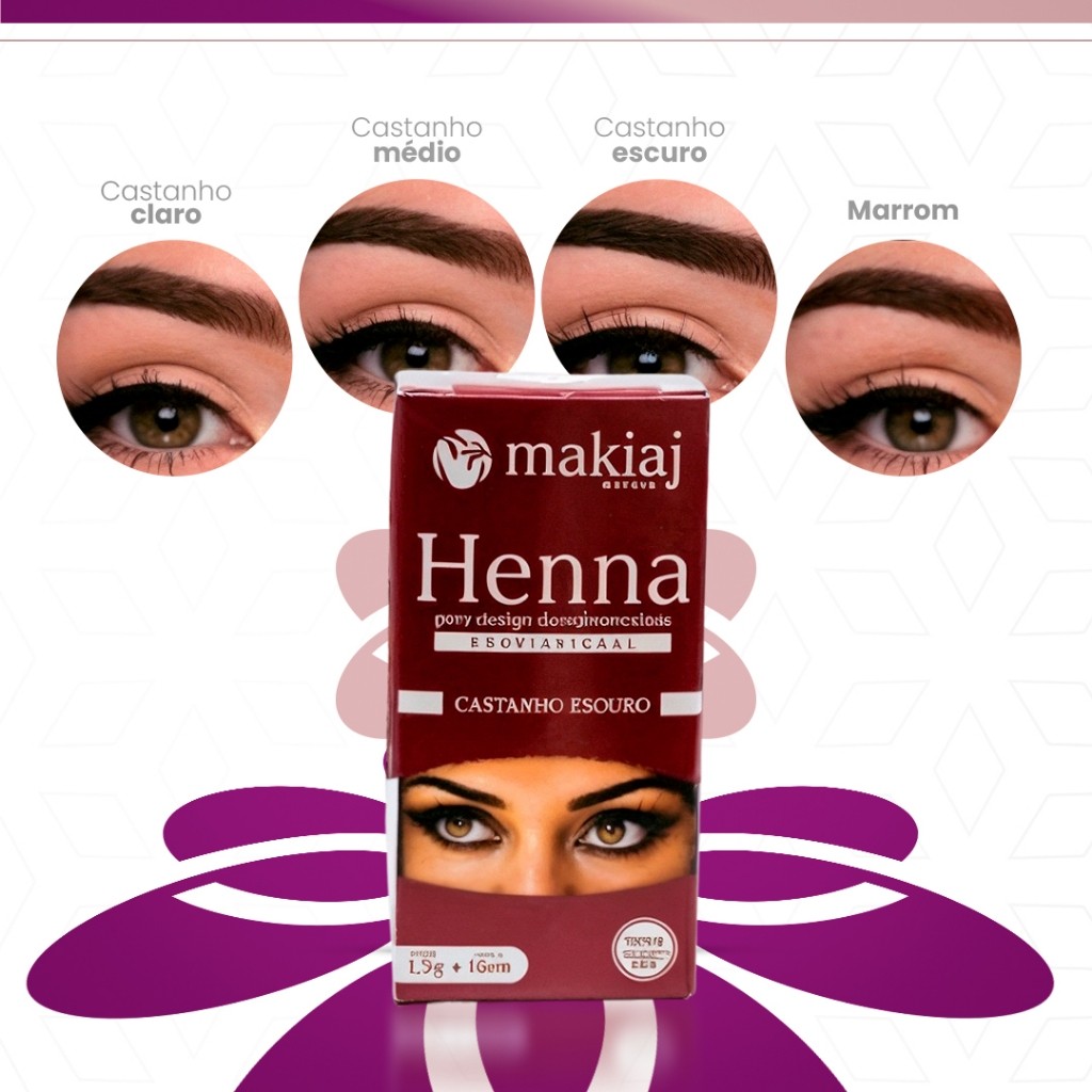 Henna Para Desing De Sobrancelhas Makiaj Promoção Original em Oferta na Shopee