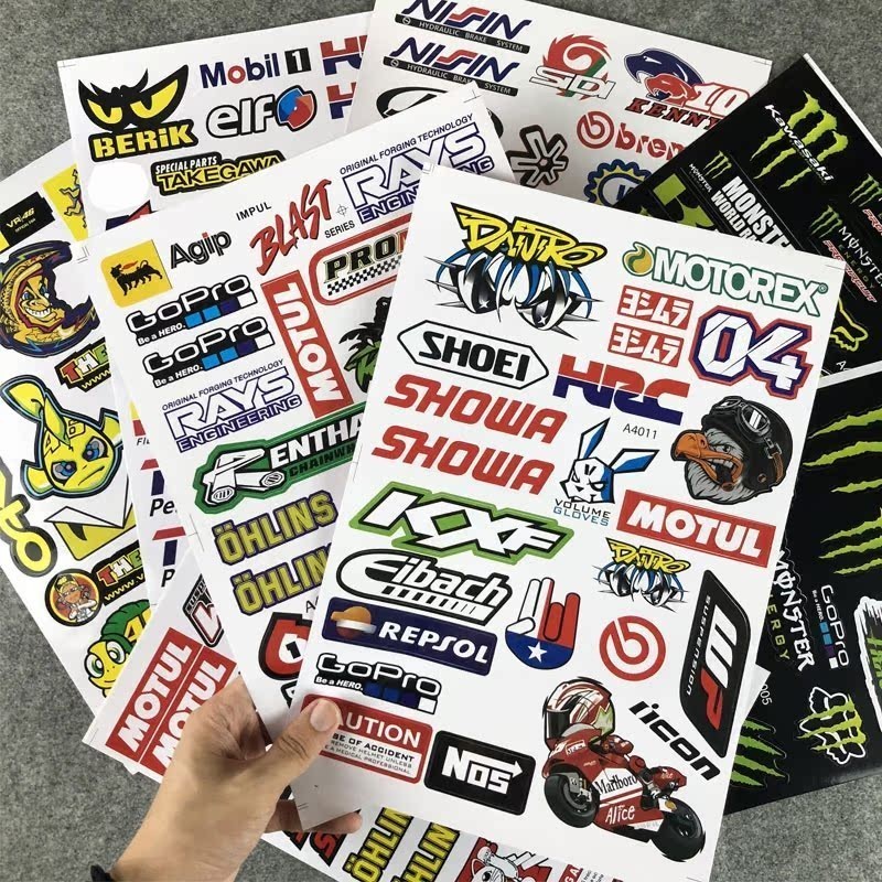 Adesivos de motocicleta decalques de carro elétrico bateria patrocinador capacete modificado adesivos decorativos arranh