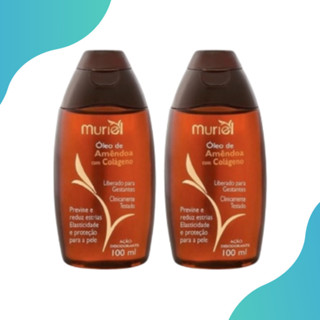 Kit 2 Óleo Corporal De Amêndoas Com Colágeno 100ml Muriel em Oferta na Shopee