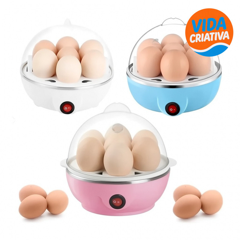 Cozedor de Ovos Elétrico Portátil Cozinha à Vapor 110V Cor Aleatória