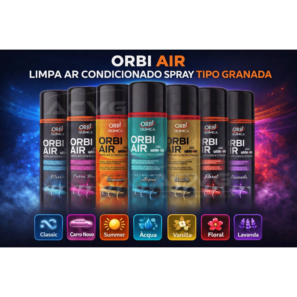 Limpa Ar Condicionado Automotivo Orbi Tipo Granada Elimina Mofo e Odores
