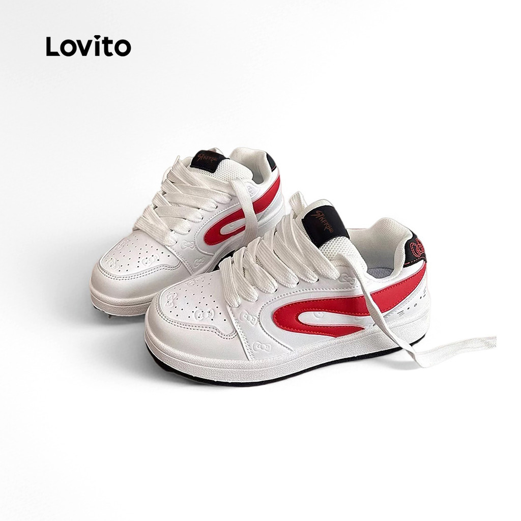 Lovito Esporte liso Retro cinza sapatos juventude roupa aumentar altura tênis para mulher LFA77232