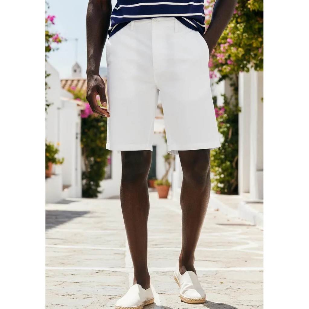 Bermuda Hering Básica Masculina Chino Reta em Sarja Branco