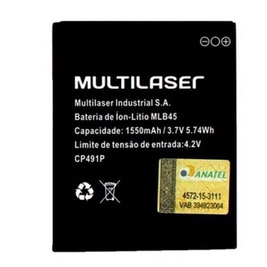 Bat.e.ria Mlb45 Compatível Com Multilaser Ms45 Ms45s
