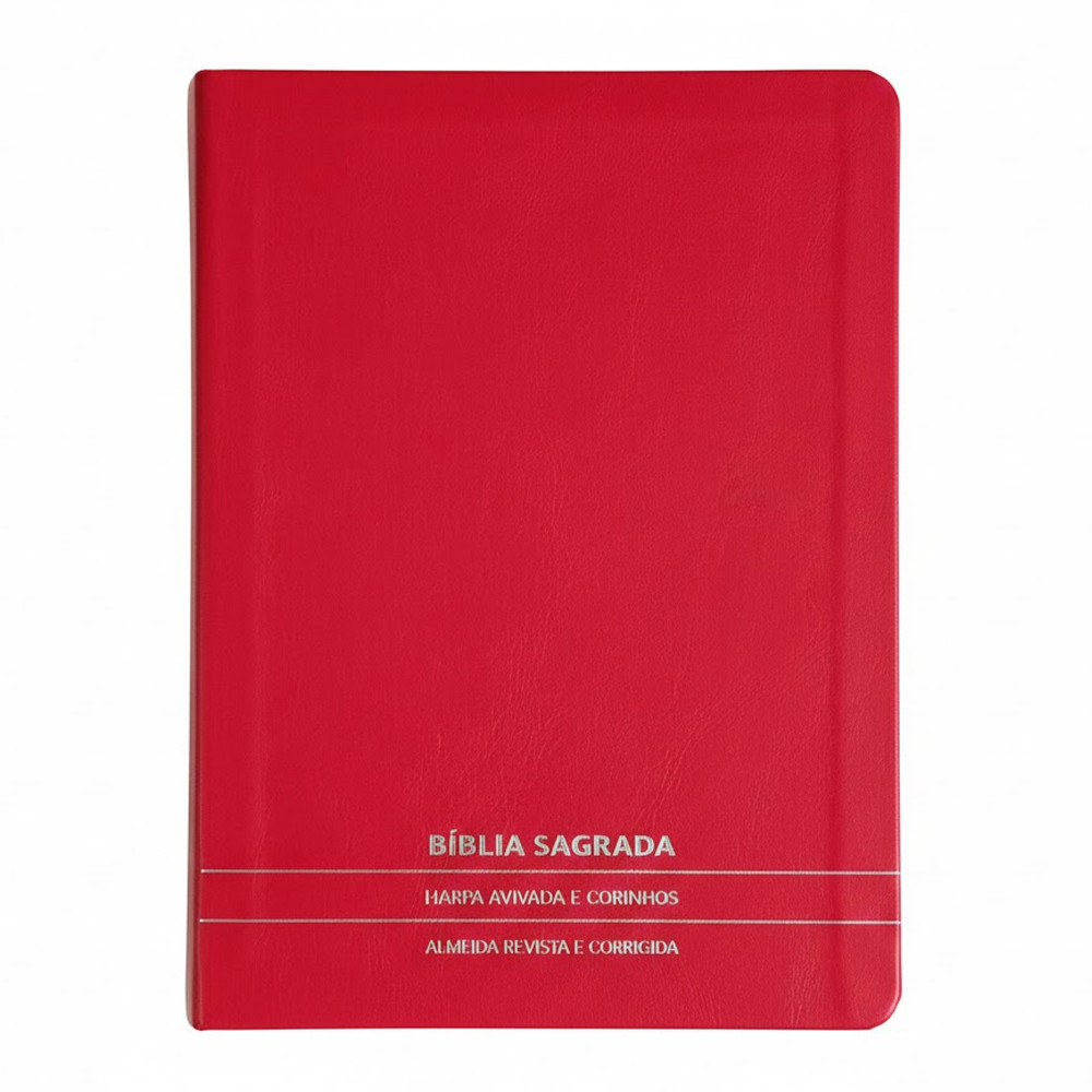 Bíblia Slim | Letra Normal | ARC | C/ Harpa e Corinhos | Capa Premium Luxo Minimalista Vermelha