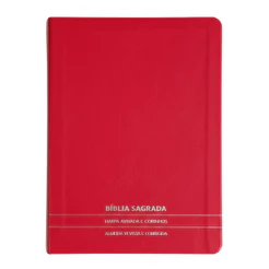 Bíblia Slim | Letra Normal | ARC | C/ Harpa e Corinhos | Capa Premium Luxo Minimalista Vermelha