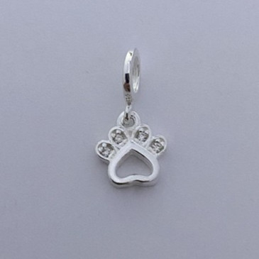 Berloque Patinha Cachorro Pet Coração Cravejada em Zircônia Dog Pata Prata 925 Amor Pet e Elegância em Oferta na Shopee