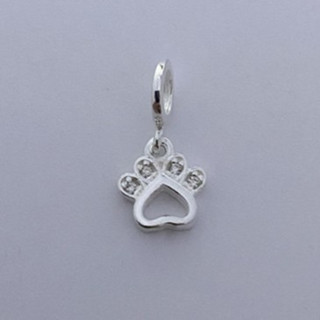 Berloque Patinha Cachorro Pet Coração Cravejada em Zircônia Dog Pata Prata 925 Amor Pet e Elegância em Oferta na Shopee