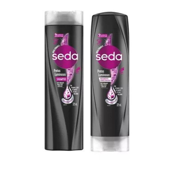 Kit Seda Pretos Luminosos Shampoo  325ml + Condicionador 325ml em Oferta na Shopee