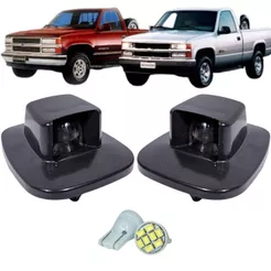KIT LANTERNA LUZ DE PLACA CHEVROLET SILVERADO 1997 A 2002 PAR COM LÂMPADAS LED 12V ILUMINAÇÃO