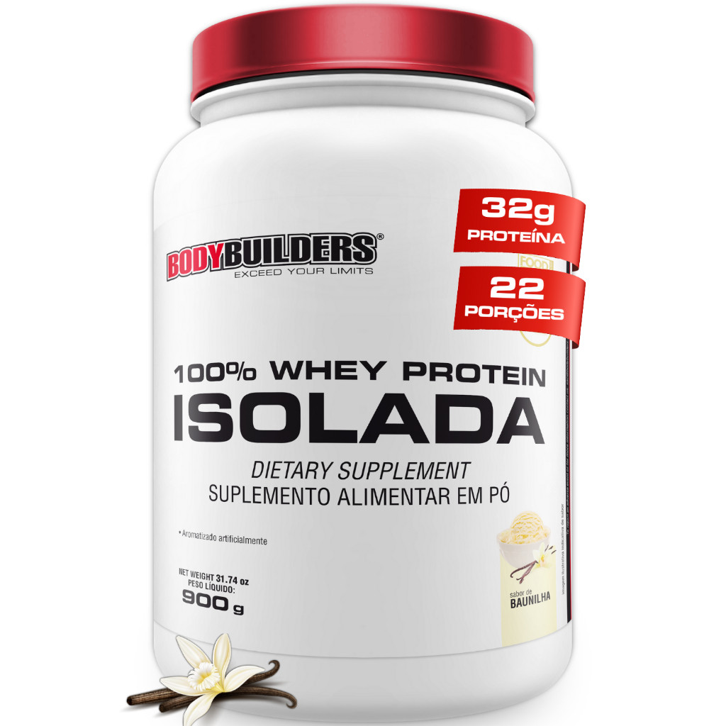 100% Whey Protein Isolada 900g - Bodybuilders em Oferta na Shopee