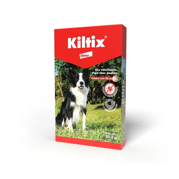 Coleira Kiltix M 48cm Cães Médios Carrapaticida e Pulguicida - Elanco