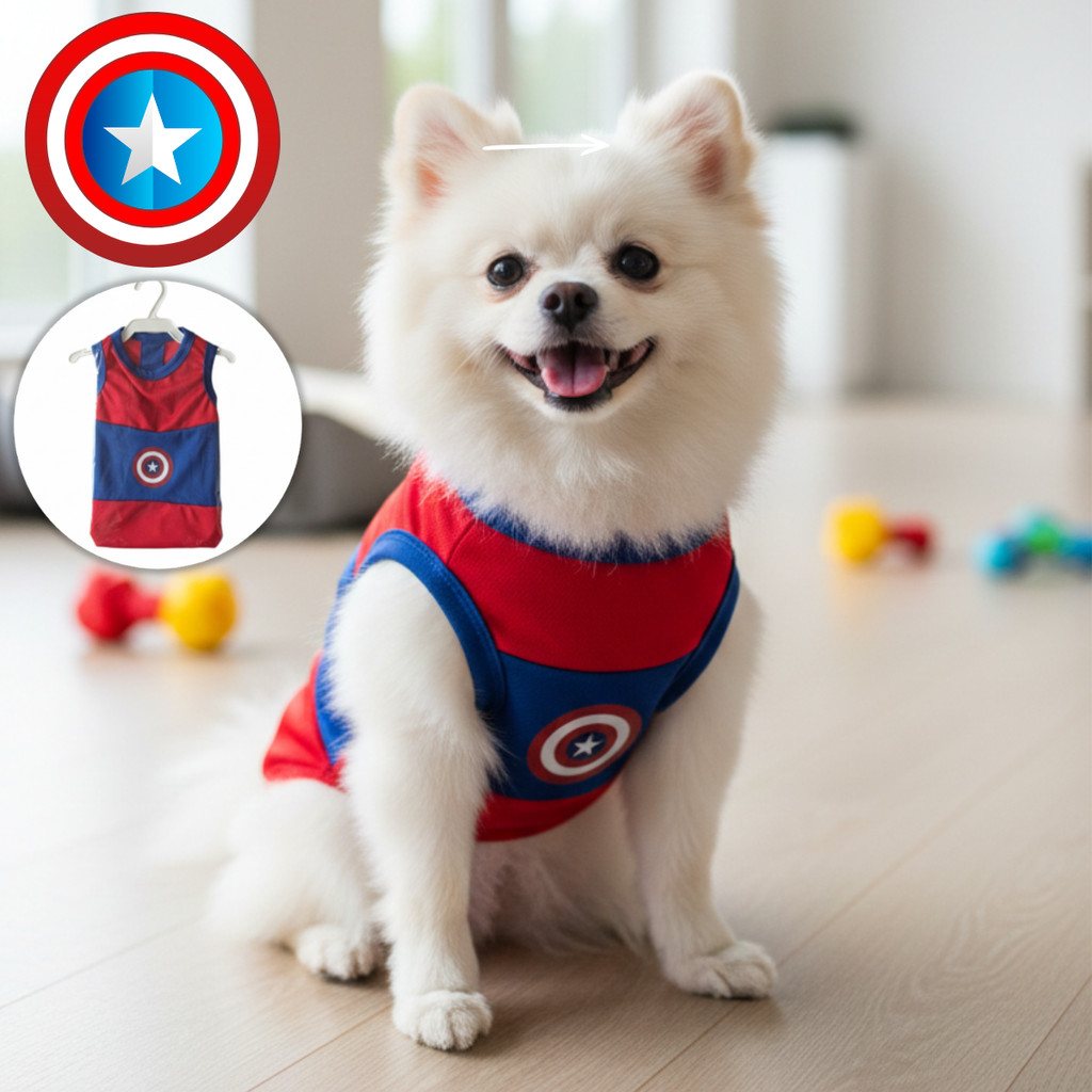 Roupinha para Pet Fantasia Super Herói tamanho 2