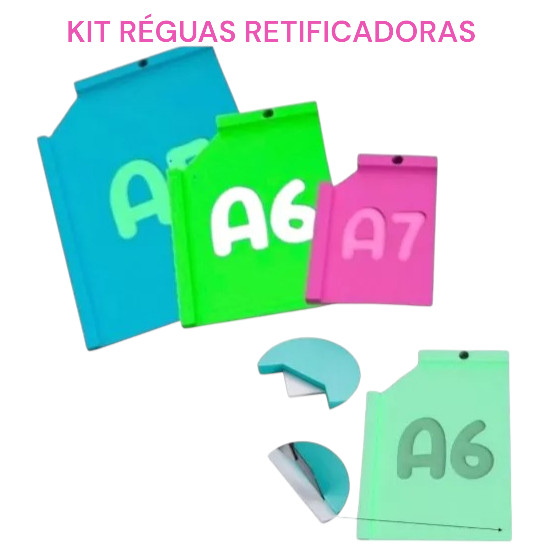 Régua Refiladora Base de Corte A5, A6, A7 arte papelaria encadernadora Régua Refiladora Base de Corte A5, A6, A7 arte papelaria encadernadora