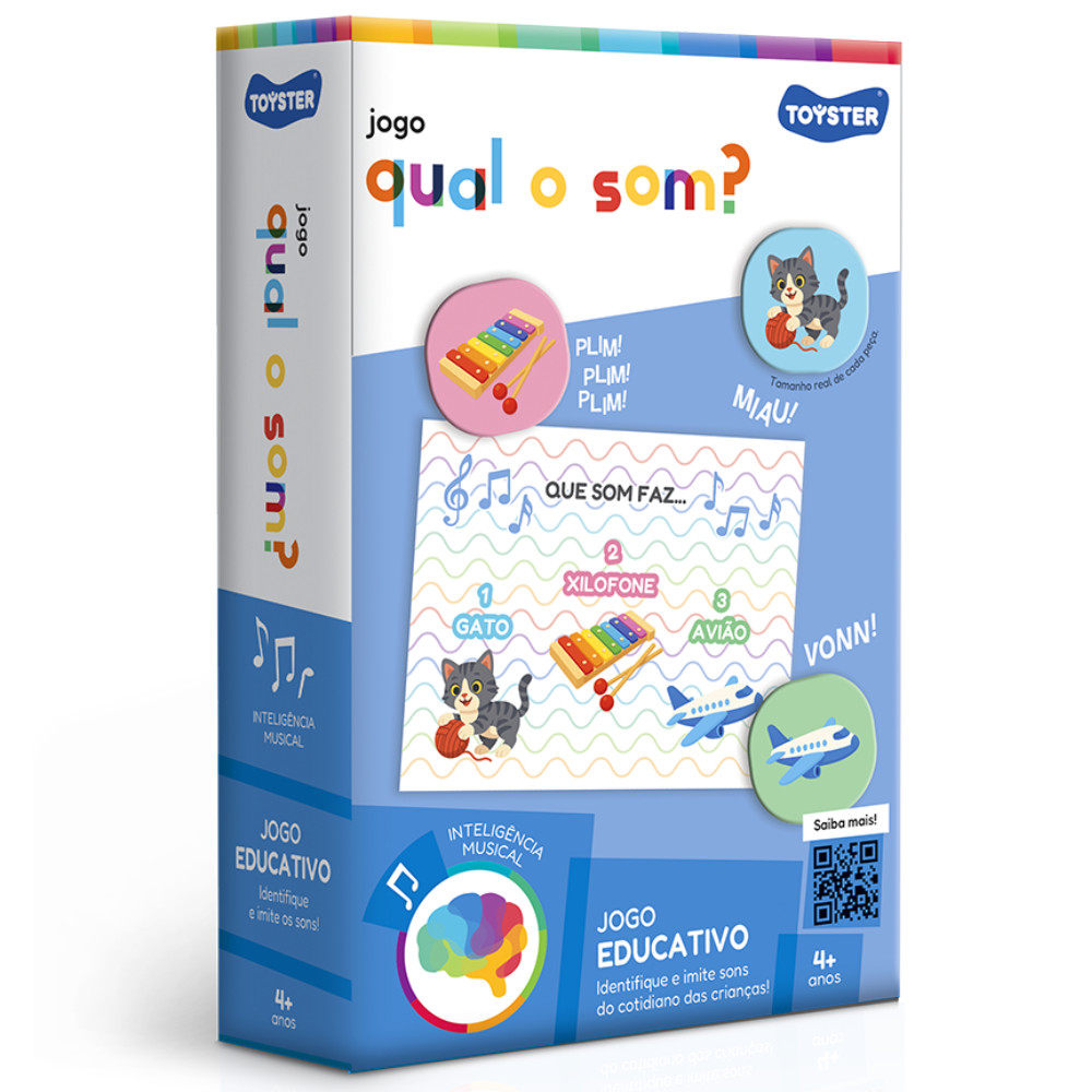 JOGO EDUCATIVO QUAL O SOM? TOYSTER IMITAR SONS BARULHOS CARTAS INTELIGÊNCIA MUSICAL LÓGICA OBJETOS em Oferta na Shopee