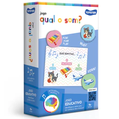 JOGO EDUCATIVO QUAL O SOM? TOYSTER IMITAR SONS BARULHOS CARTAS INTELIGÊNCIA MUSICAL LÓGICA OBJETOS