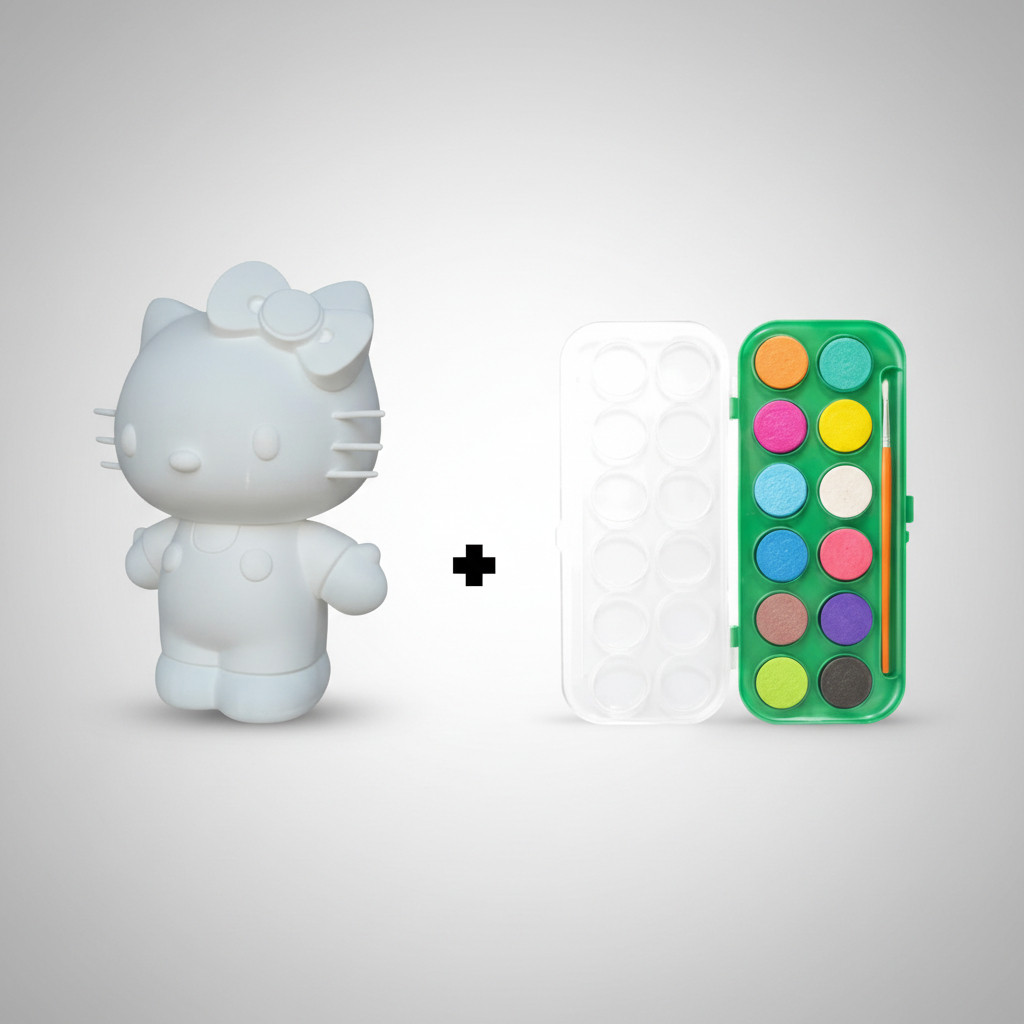 Kit Pintura Hello Kitty 11 Cm- Pinte Sua Hello Kitty