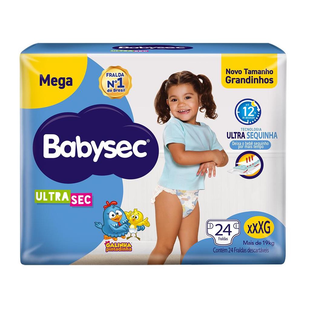 Fralda Babysec Galinha Pintadinha Ultra Mega XXXG 24 Unidades em Oferta na Shopee