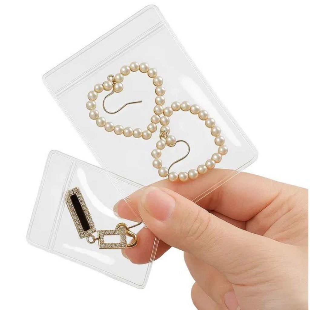 20/40/100 Saquinho Zip Transparente PVC Organização Proteção Praticidade Joias Acessórios 4cm × 6cm