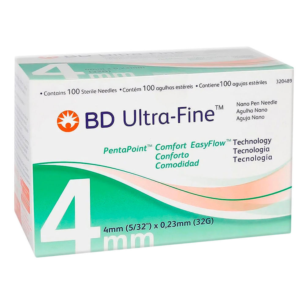 Agulha Descartável BD Ultra Fine Nano 4mm PentaPoint Easyflow 100 Unidades em Oferta na Shopee