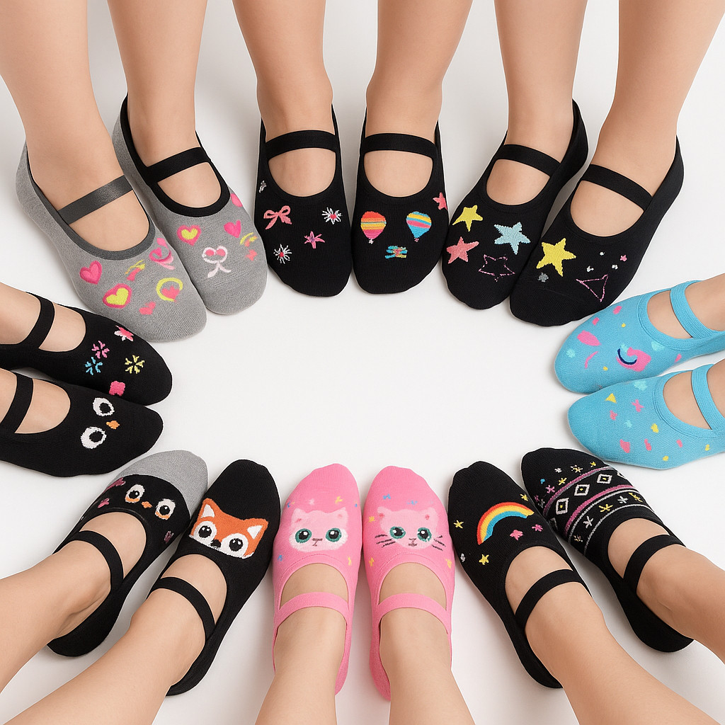 Imagem Kit Meias Sapatilhas Antiderrapante Pilates Yoga Hidroginástica Academia Dança