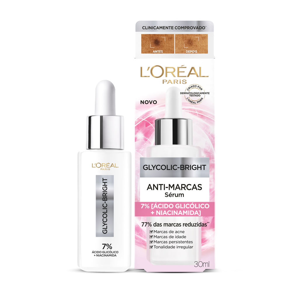 Sérum Glycolic Bright L'Oreal Paris Anti Marcas 30ml em Oferta na Shopee