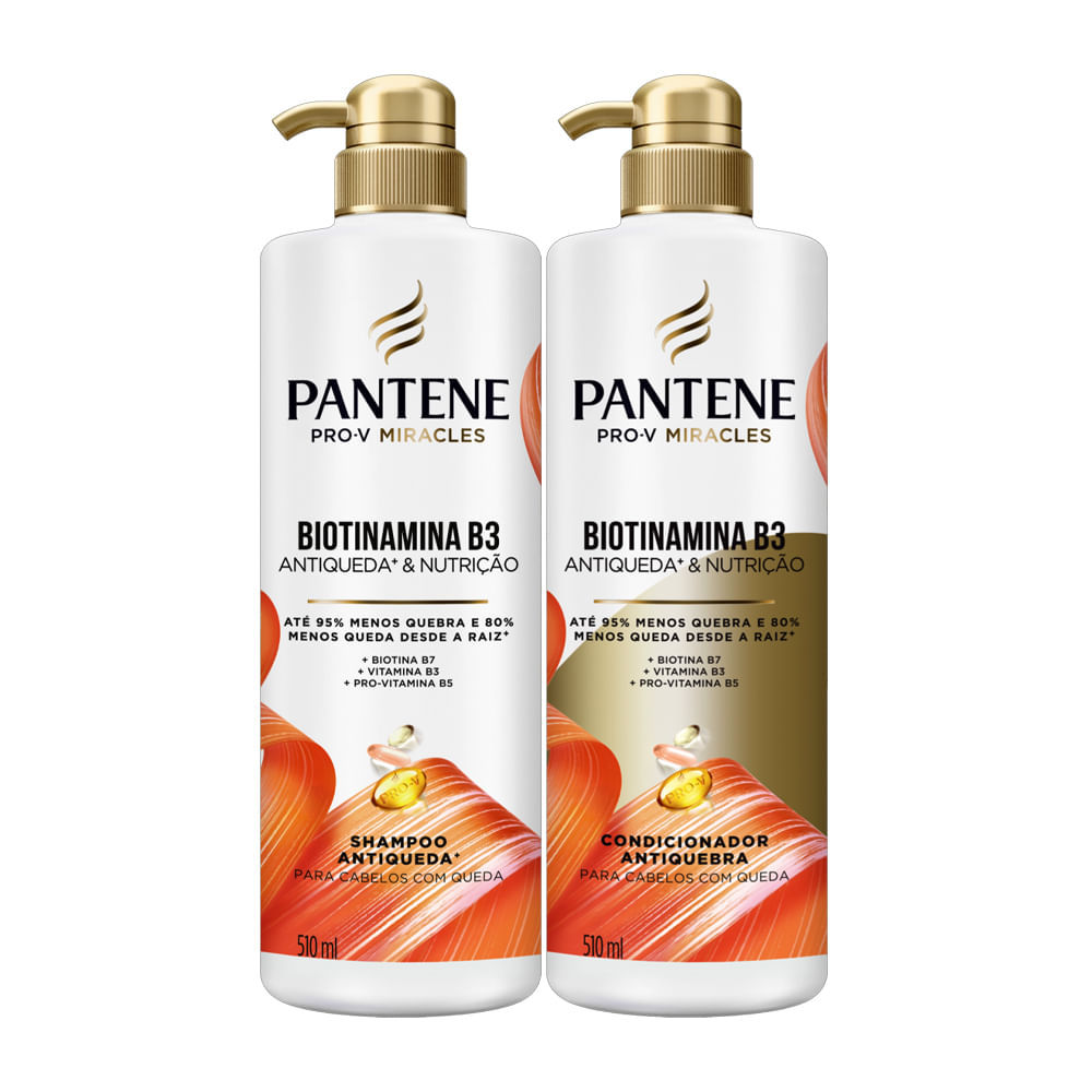 Kit Shampoo e Condicionador Pantene Pro-V Miracles Biotinamina B3 510ml