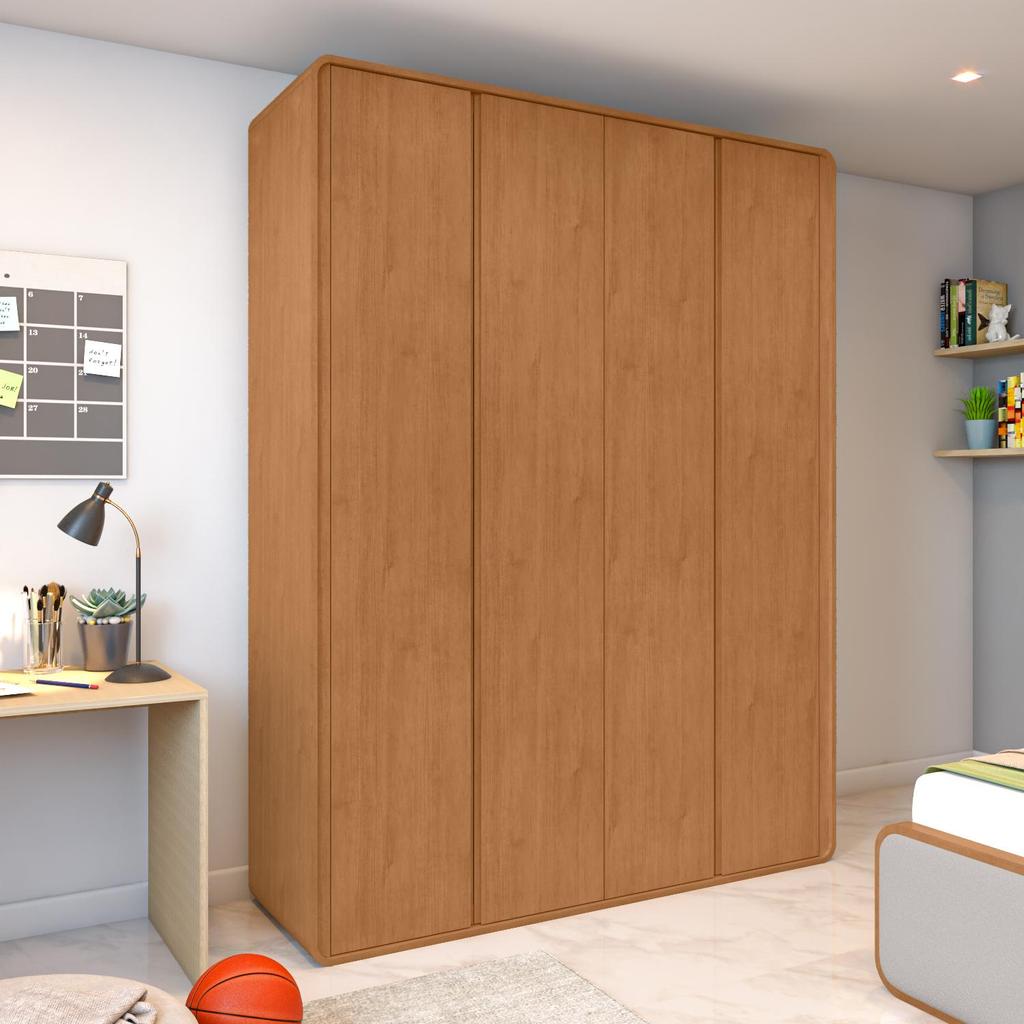 Guarda Roupa Solteiro 100% MDF 4 Portas Easy Like Amêndo Clean em Oferta na Shopee