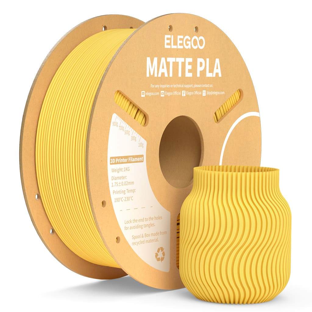 Filamento Elegoo PLA MATTE 1.75mm 1Kg Amarelo