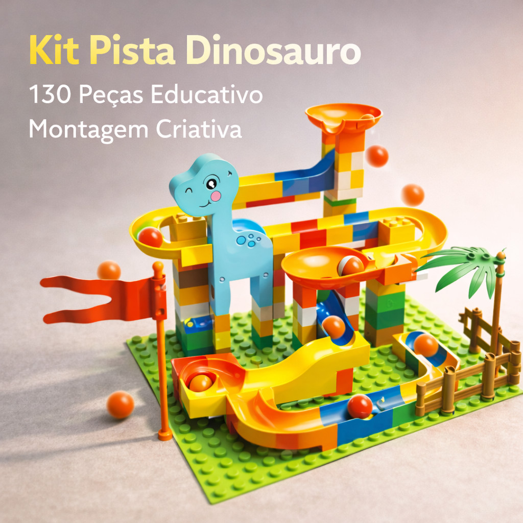 Kit Pista Labirinto Dinossauro 130 Peças Educativo Montar Infantil Criativo Desenvolvimento Motor em Oferta na Shopee