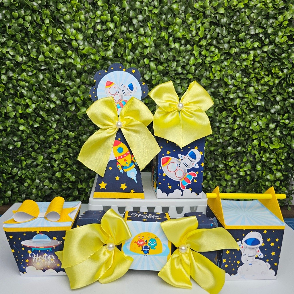 Kit Caixa Montada ASTRONAUTA - Personalizados - Festa infantil - Aniversário - Lembrancinha