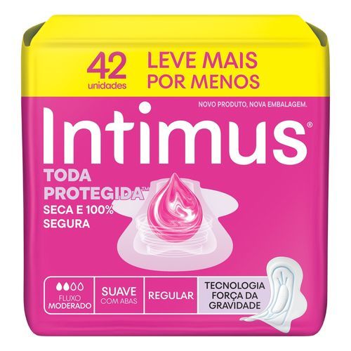 Absorvente Intimus Toda Protegida Dia Suave Com abas - 42 un em Oferta na Shopee