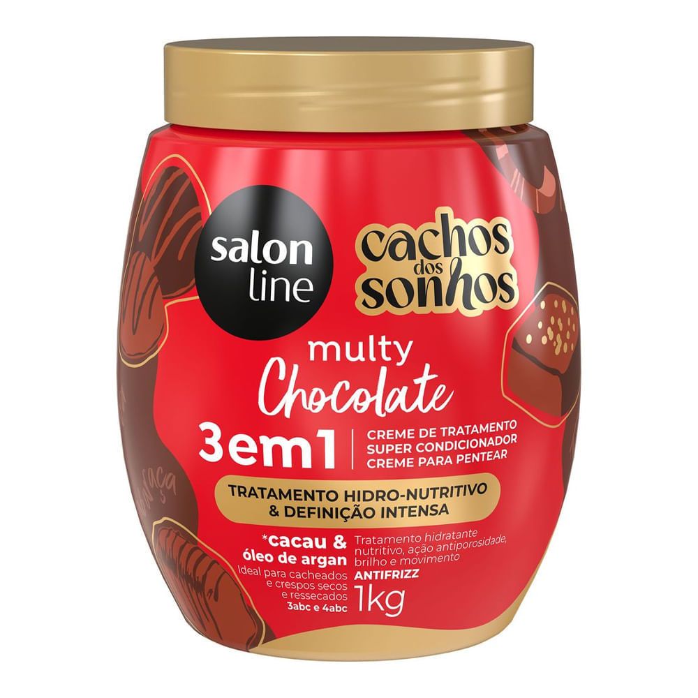 Creme 3 em 1 Salon Line Cachos Dos Sonhos Multy Chocolate 1Kg em Oferta na Shopee