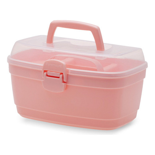 Maleta Organizadora C/ Divisórias Maquiagem Manicure - Rosa em Oferta na Shopee